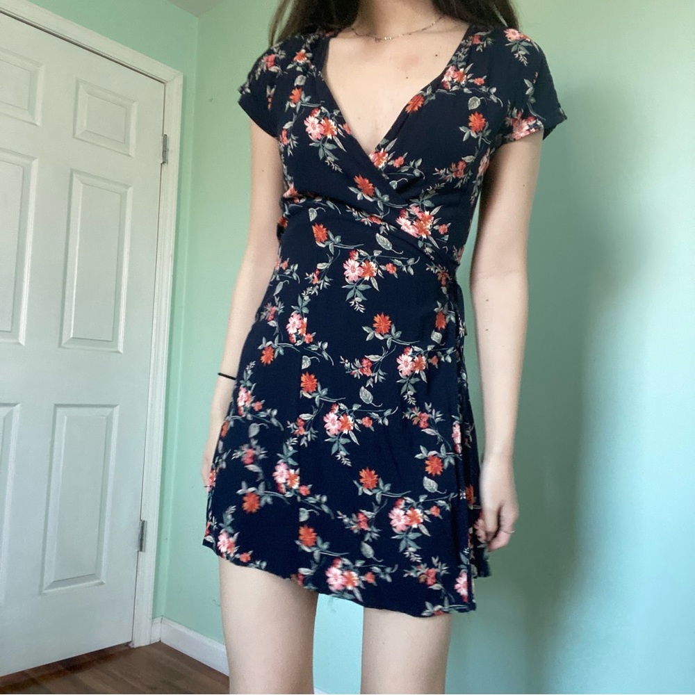 floral wrap dress